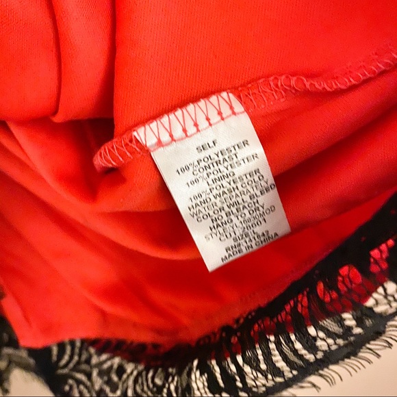 Modcloth Red & Black Lace Dress Size Large - Picture 6 of 8